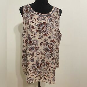 NWT - Loft Outlet Floral Paisley Printed Sleeveless Blouse - Size XL